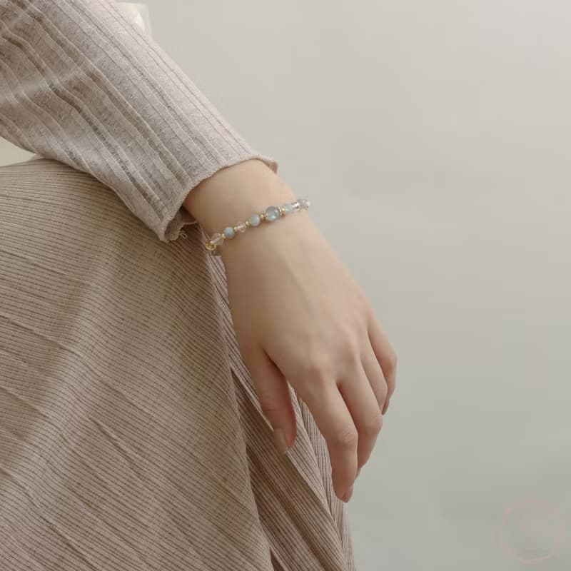 晚宴會 | 拉長石 黃水晶 白水晶 | 天然水晶手鍊