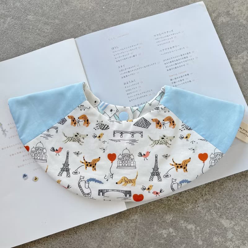 環遊世界 韓國有機棉 手工六層紗360度圍兜 口水巾