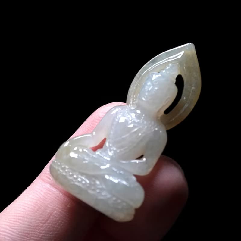 冰飄黃翡翡翠精雕佛祖 | 天然緬甸玉翡翠A貨 | 送禮