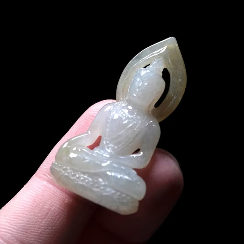 冰飄黃翡翡翠精雕佛祖 | 天然緬甸玉翡翠A貨 | 送禮