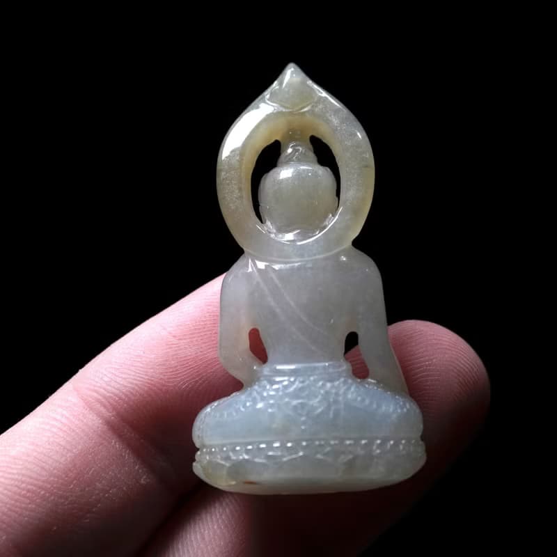 冰飄黃翡翡翠精雕佛祖 | 天然緬甸玉翡翠A貨 | 送禮