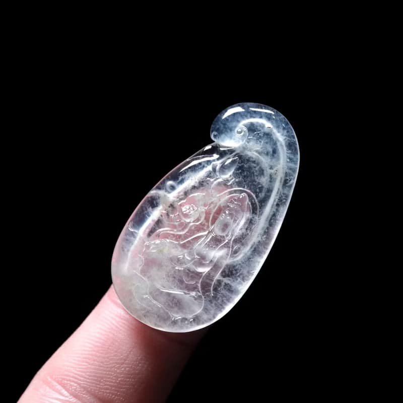 玻璃種翡翠精雕觀自在音菩薩 | 天然緬甸玉A貨翡翠 |送禮