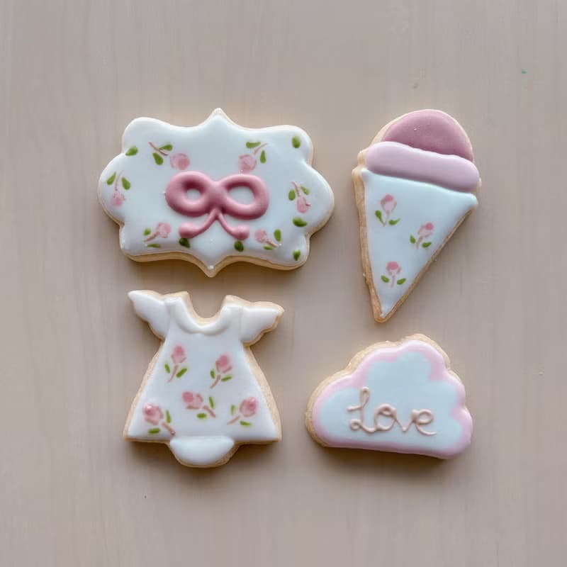 NIJI Cupcake 古典花花糖霜餅乾組合