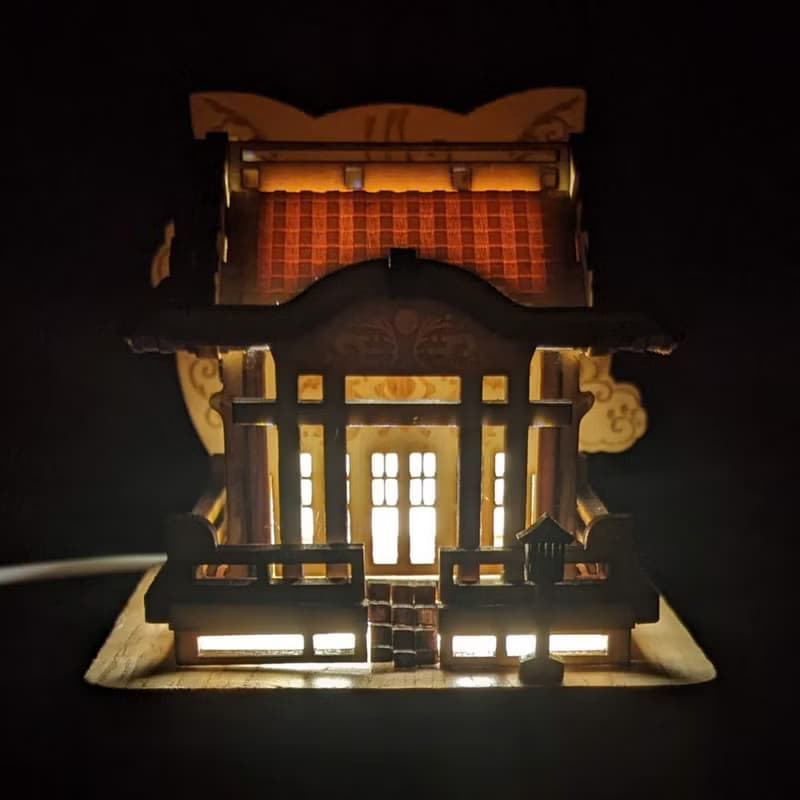 日式 神社 手作模型 迷你建築 雕塑 展示模型 雷射雕刻 文創小物