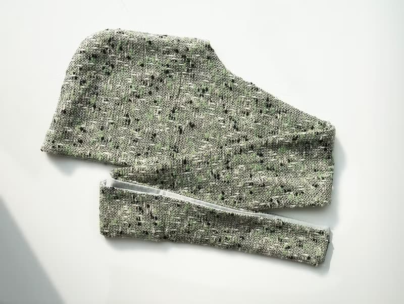 AMBER 系列 - 琥光* 綠色 混織毛料 圍巾 連帽圍巾