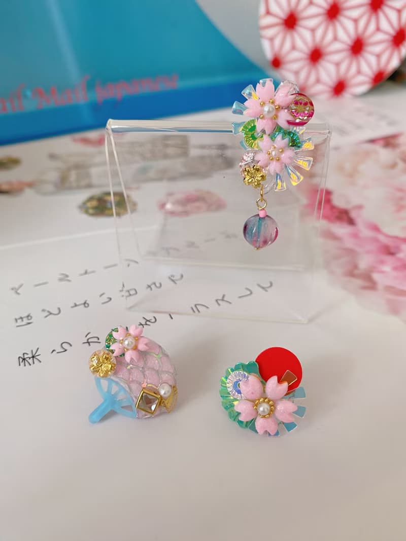櫻花組合、耳環、耳夾