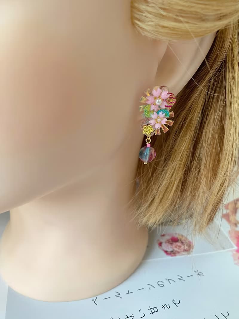 櫻花組合、耳環、耳夾