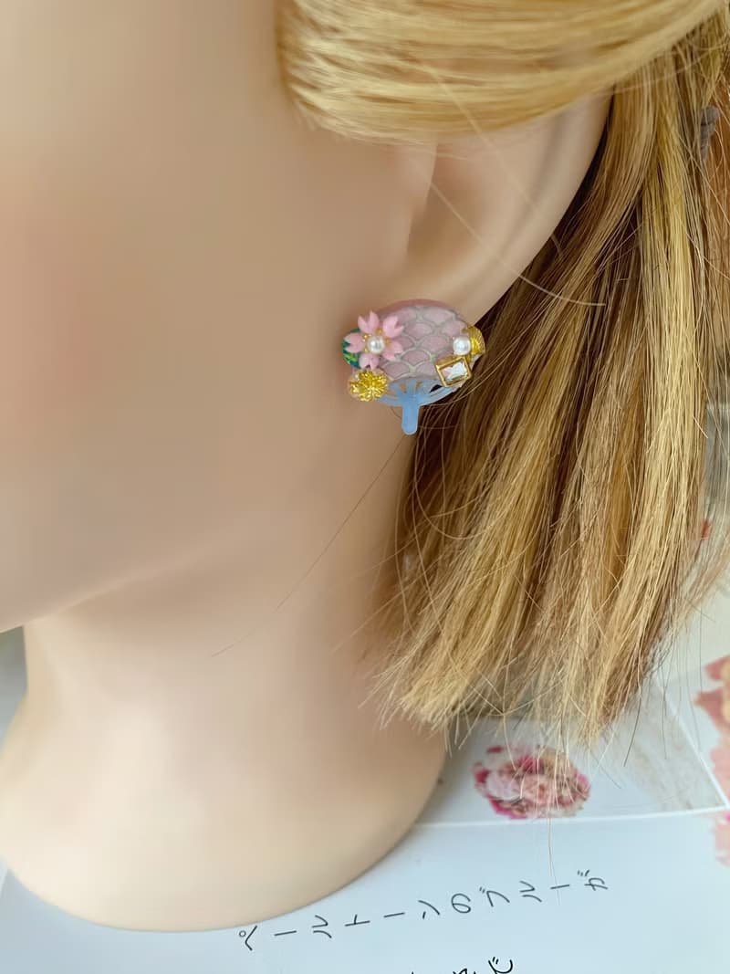 櫻花組合、耳環、耳夾