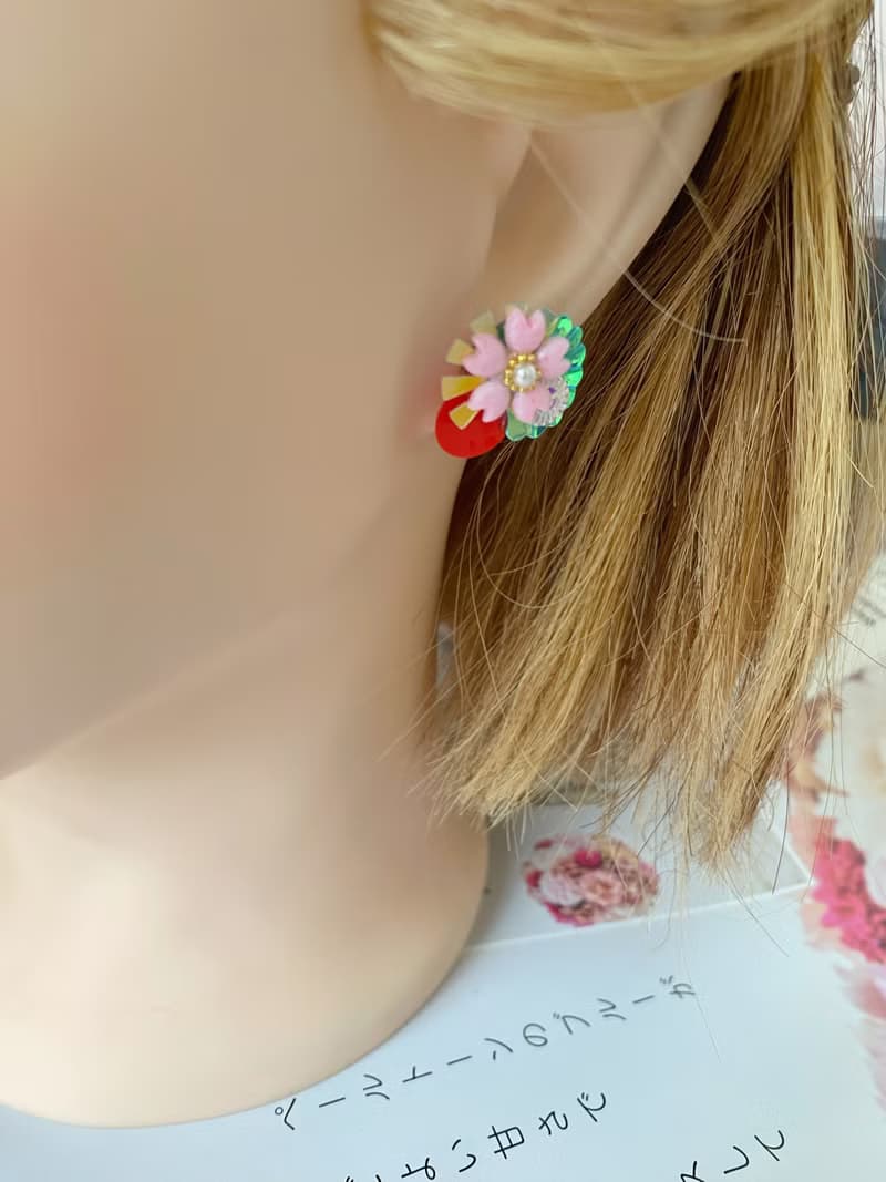 櫻花組合、耳環、耳夾