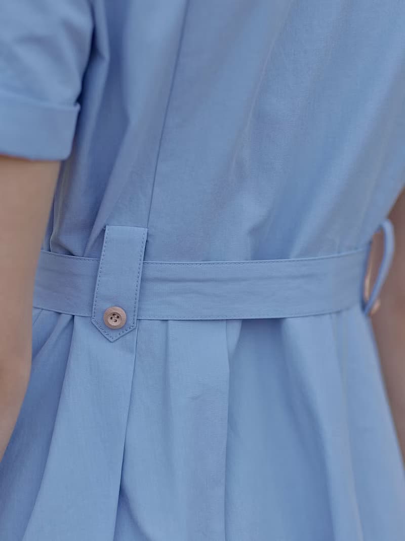 Capri 法式小翻領收腰連衣裙