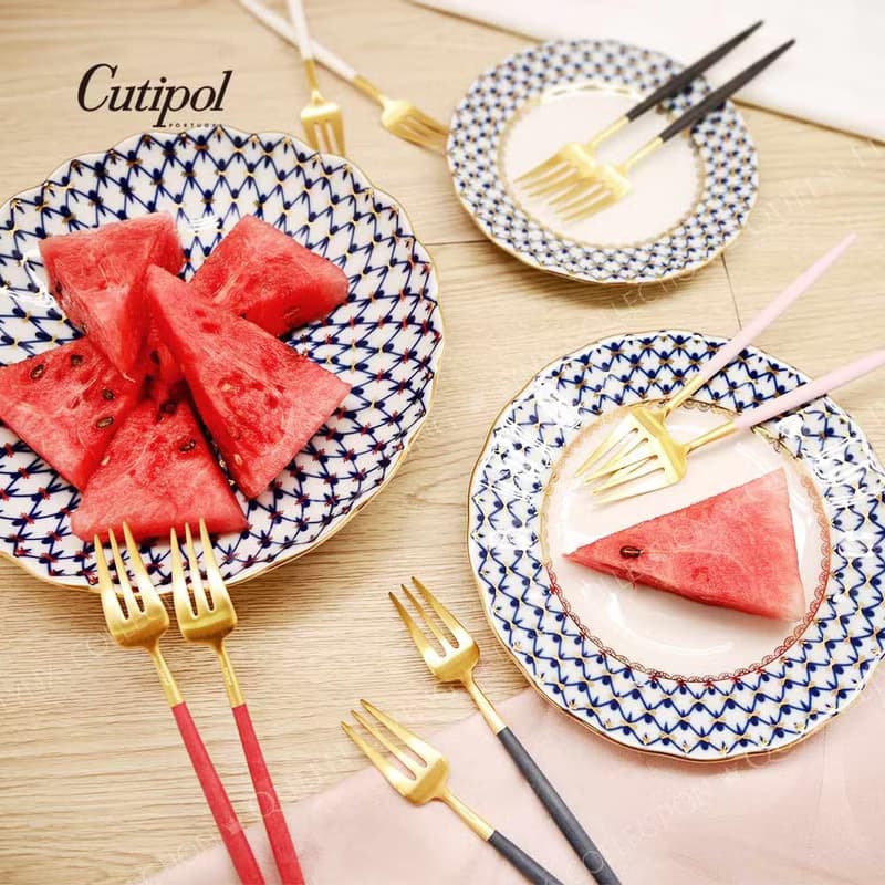 葡萄牙 Cutipol  GOA 棕金 水果三叉四件組