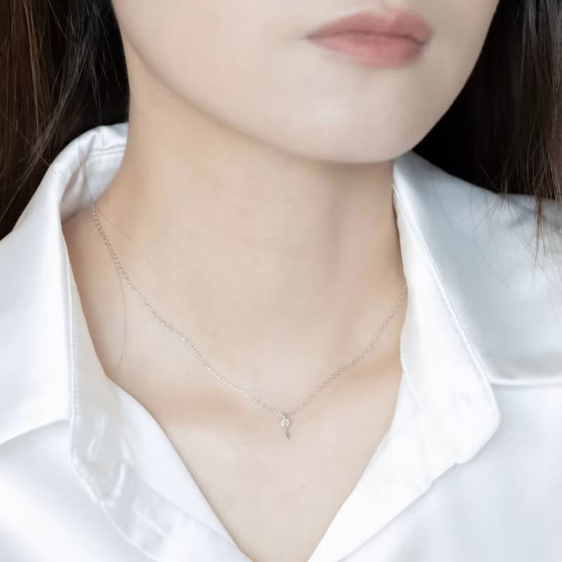 橄欖石925純銀愛心鑰匙項鍊