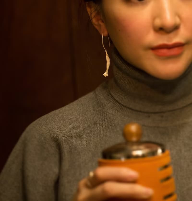 Origamini 小摺學 手工釣魚耳環 純銀 Fishing Earrings Silver