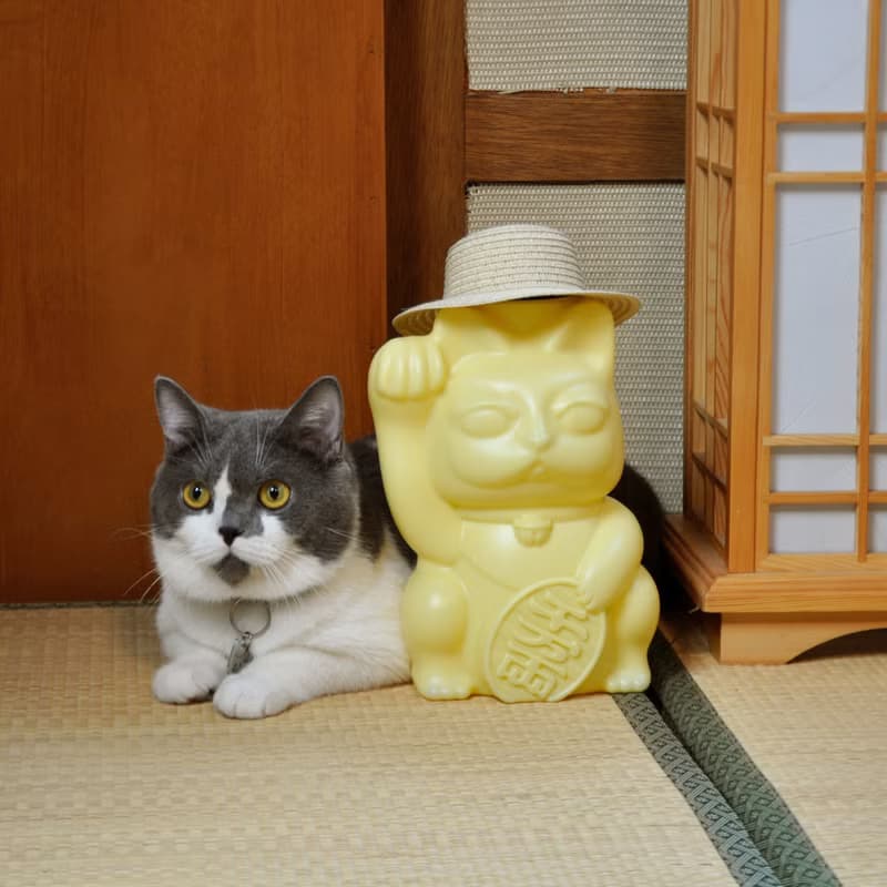 招財貓儲物罐 飼料罐 儲存罐 2kg/2L容量 禮物 生日禮物 飼料