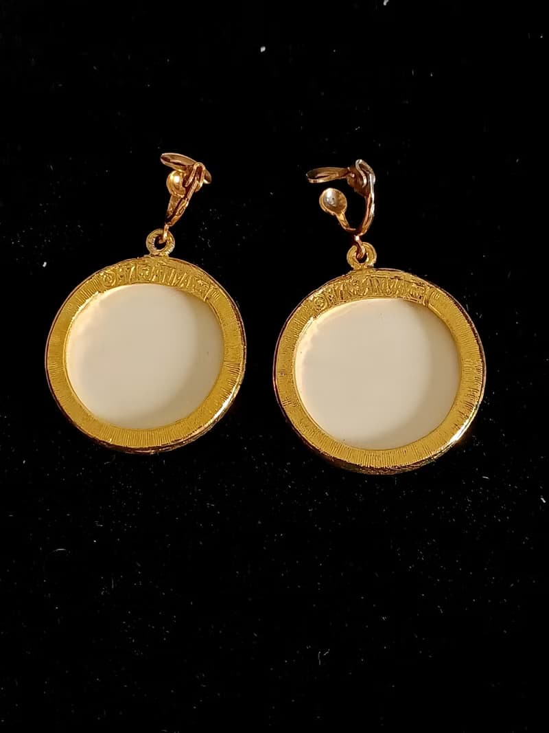 vintage jewelry  罕見 1971 JANMAX 慕夏藝術風格 夾式耳環