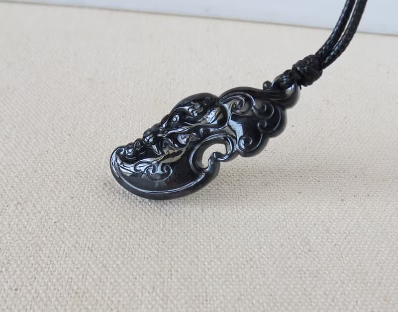 本命年【府上有龍鳳】冰烏雞翡翠韓國蠟線項鍊*2*招財、防小人