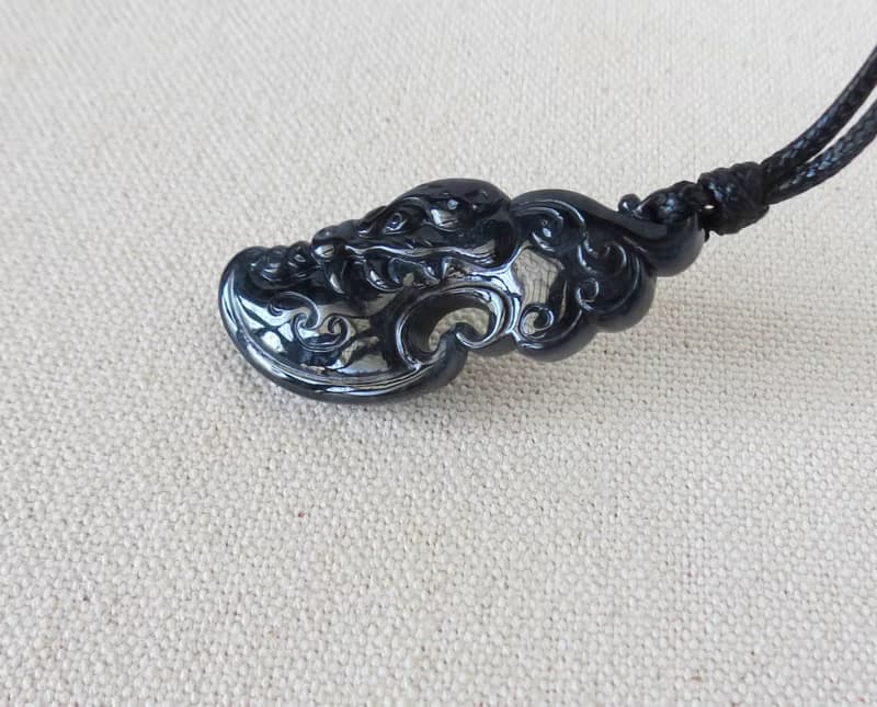 本命年【府上有龍鳳】冰烏雞翡翠韓國蠟線項鍊*2*招財、防小人