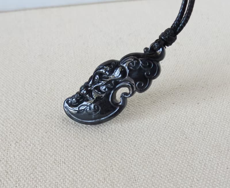 本命年【府上有龍鳳】冰烏雞翡翠韓國蠟線項鍊*2*招財、防小人