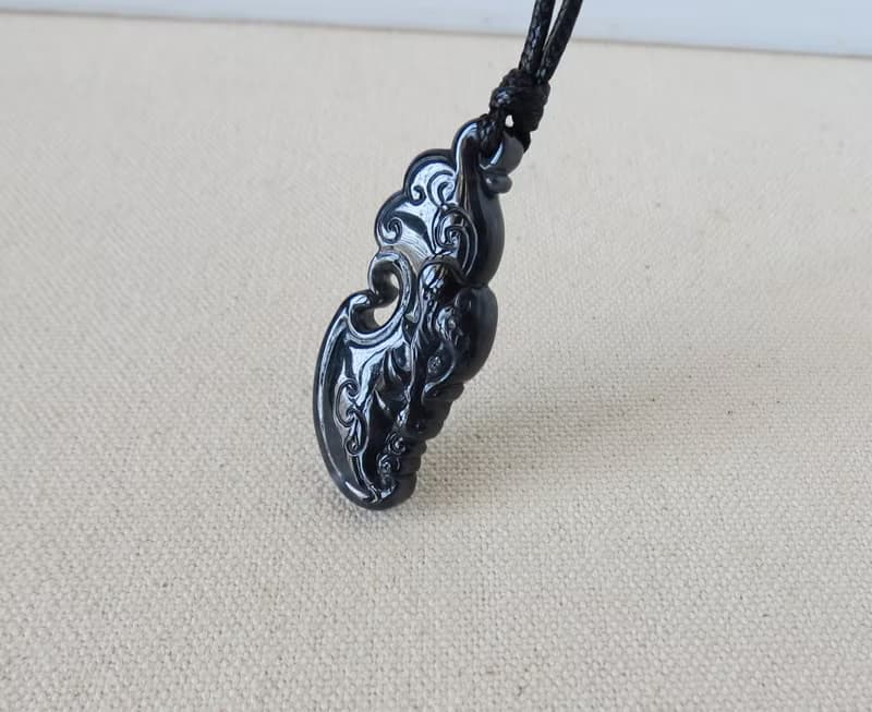 本命年【府上有龍鳳】冰烏雞翡翠韓國蠟線項鍊*2*招財、防小人