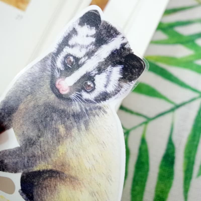 臺灣特有亞種 臺灣白鼻心 繪畫PVC防水大貼紙