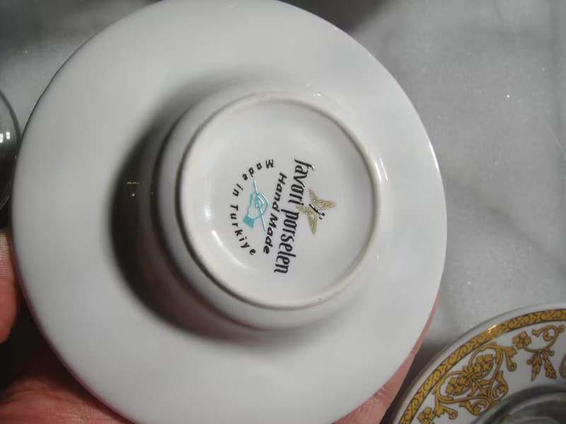 【老時光 OLD-TIME】早期二手土耳其玻璃茶具組(6杯6盤為一組)