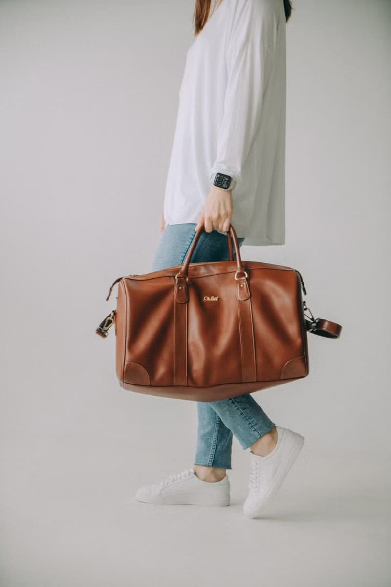防潑水 Vegan Weekender Bag 素皮革手工旅行包