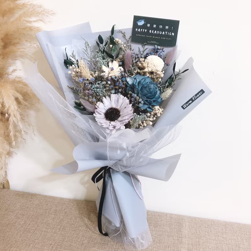 畢業花束 ー 勇氣。展翅 | 乾燥花束/永生花束(共3款) 中大花束