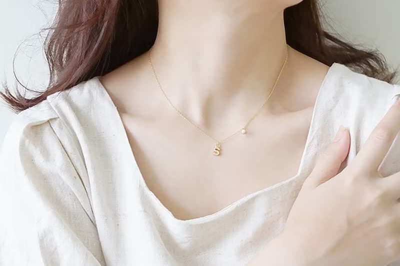 運勢 x 誕生石 生日石 水晶 字母項鍊【訂製字母】 項鍊 (18吋)