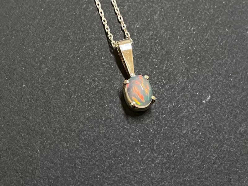 晨露 天然 蛋白石 墜尼泊爾 手工製 925純銀