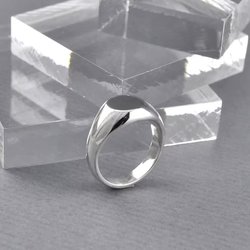 圓形印章戒指 尾戒 925純銀 men's jewelry 男戒
