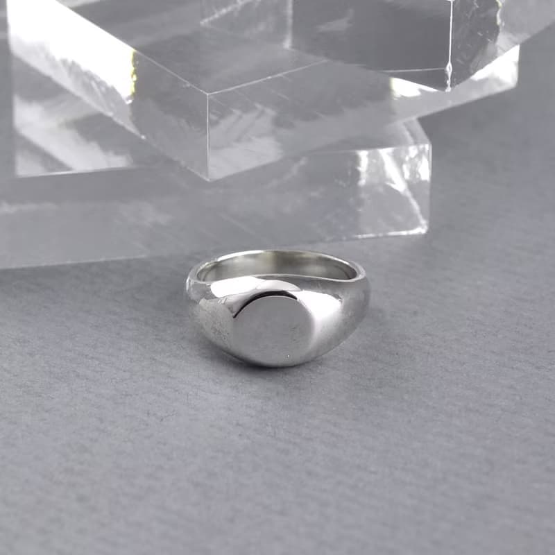 圓形印章戒指 尾戒 925純銀 men's jewelry 男戒