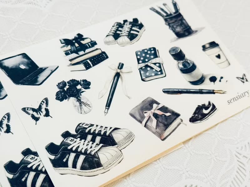 sensiary watercolor black object Sticker no.2