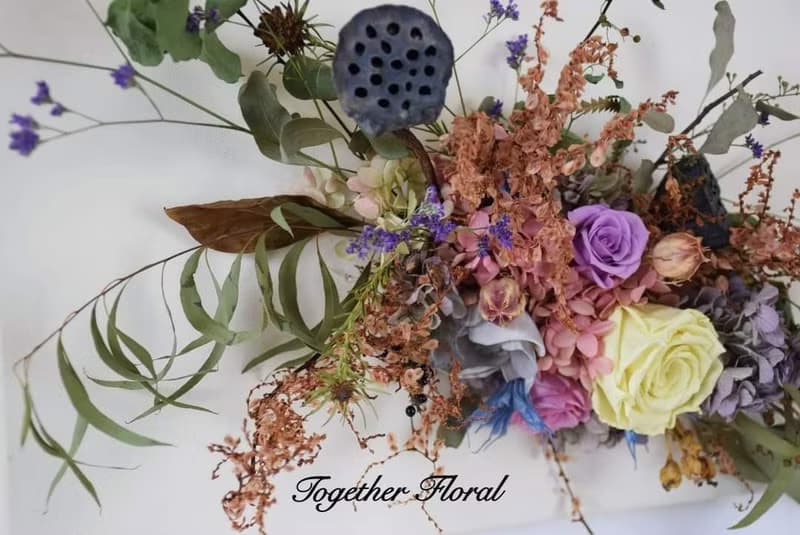 永生乾燥花畫布壁飾