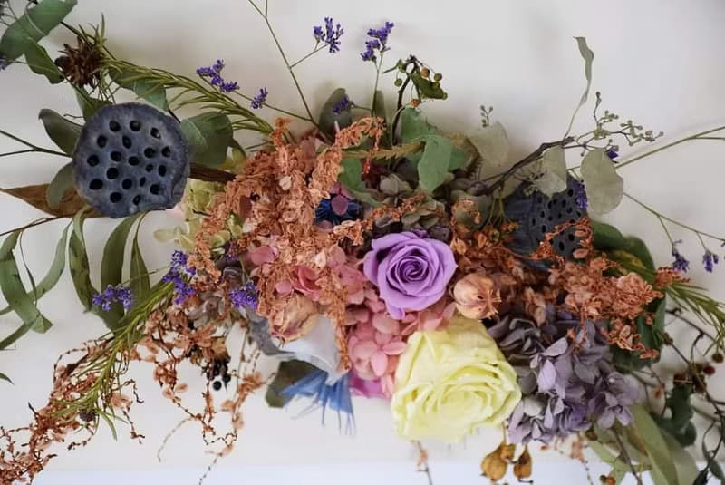 永生乾燥花畫布壁飾