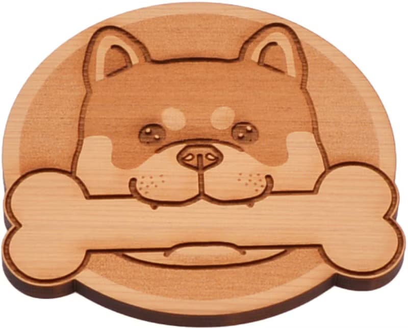 台灣檜木杯墊-狗狗
