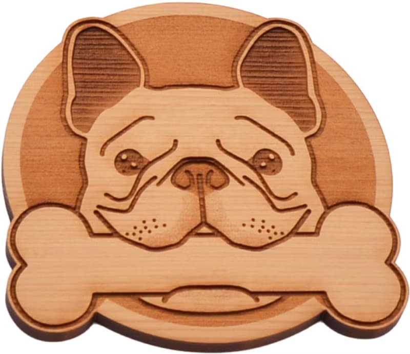 台灣檜木杯墊-狗狗