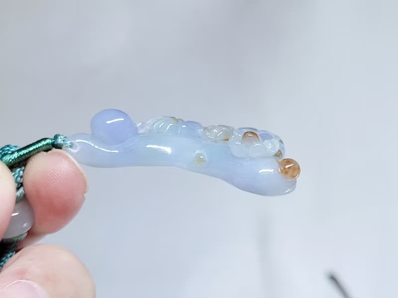 【純翠】天然翡翠 紫氣東來 我本無相相由心生花開見佛無相觀音