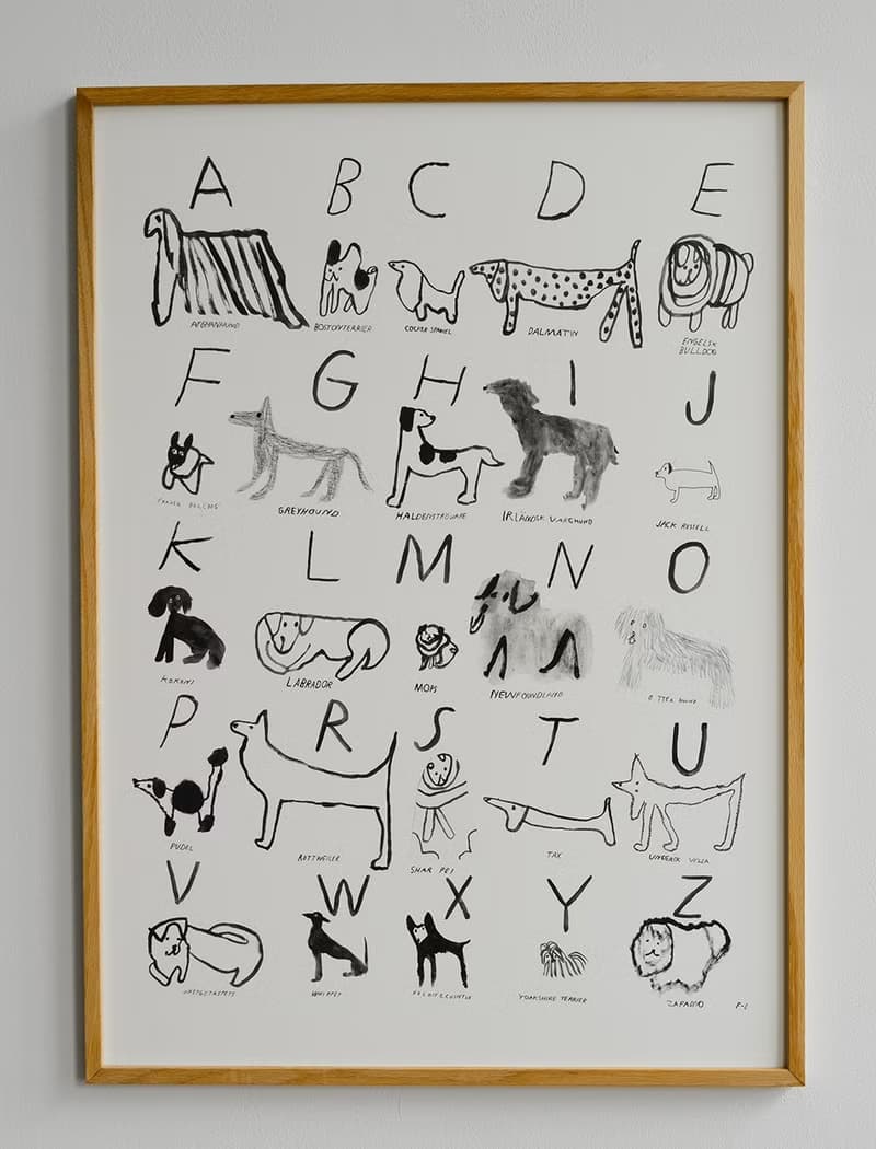 Freja Erixån - 瑞典藝術家設計海報 ABC DOGS POSTER