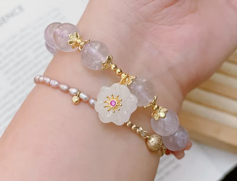 天然紫水晶-塩源瑪瑙水晶寶石 手鍊