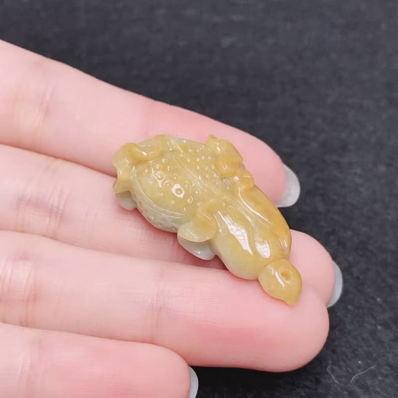 飄黃翡翠巧雕白菜 | 天然緬甸A貨翡翠 | 送禮