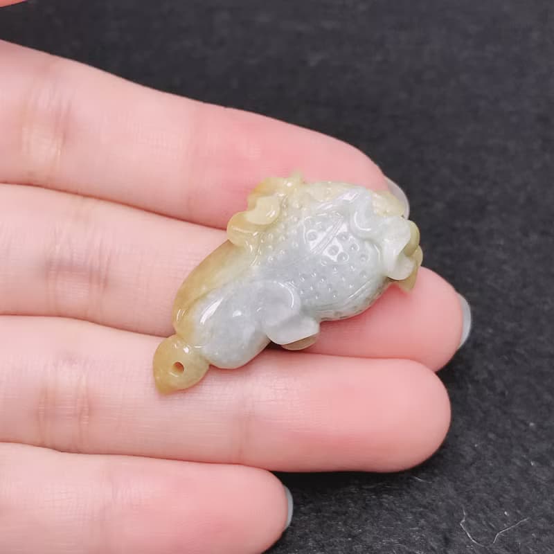 飄黃翡翠巧雕白菜 | 天然緬甸A貨翡翠 | 送禮