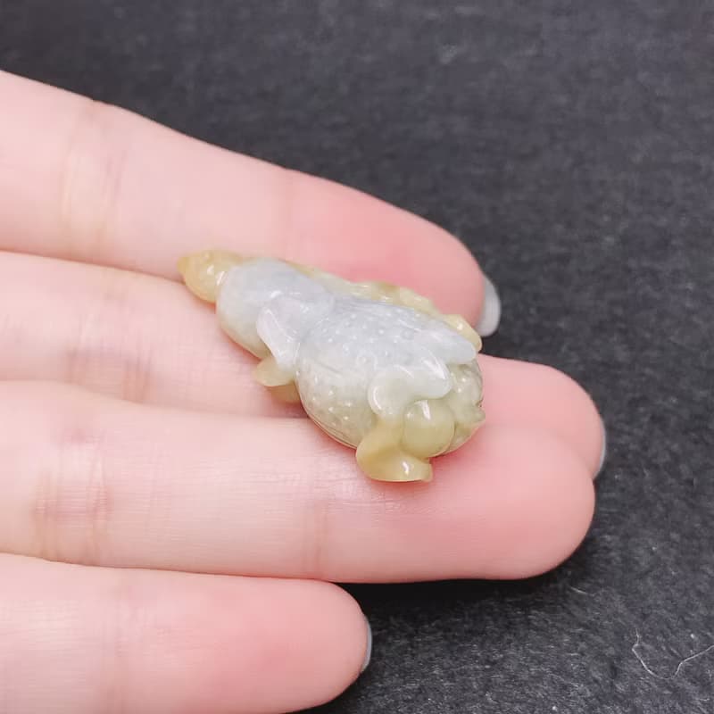 飄黃翡翠巧雕白菜 | 天然緬甸A貨翡翠 | 送禮