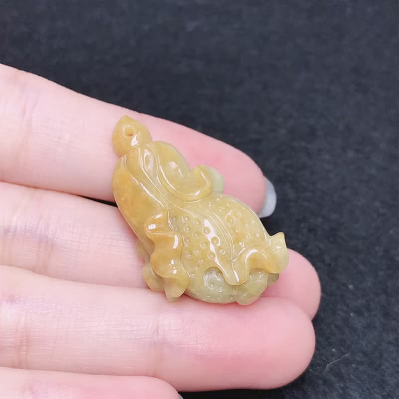 飄黃翡翠巧雕白菜 | 天然緬甸A貨翡翠 | 送禮