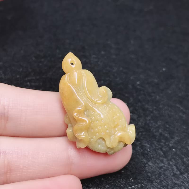 飄黃翡翠巧雕白菜 | 天然緬甸A貨翡翠 | 送禮
