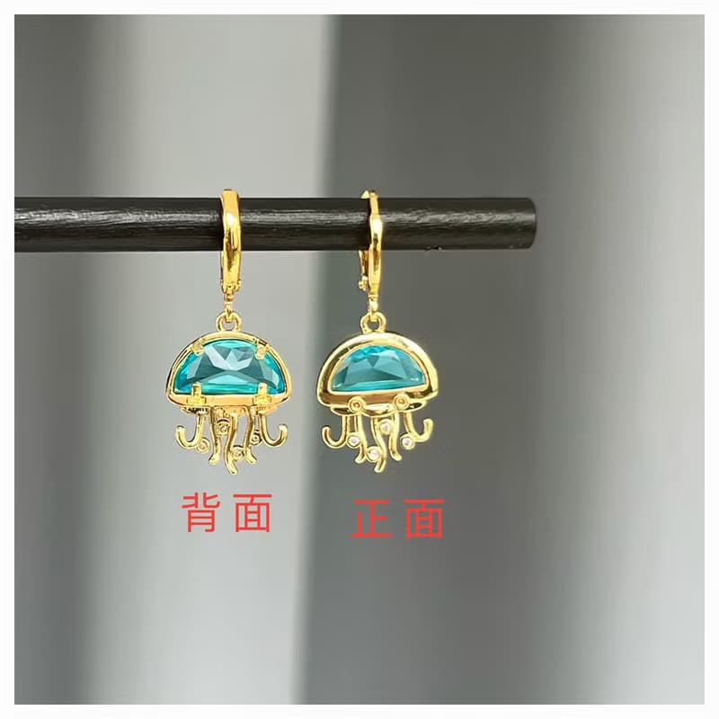 海月水母~小眾無耳洞耳夾耳扣適合夏天情侶個性耳飾海邊穿搭