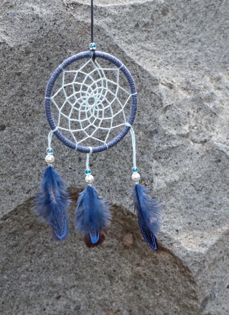 海洋傳說丨手工編織 禮物 捕夢網 Dreamcatcher-寶石藍