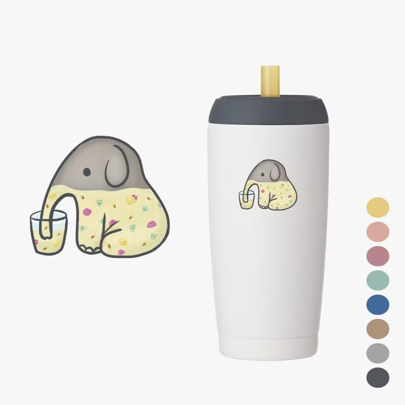YCCT速吸杯2代550ml - 大象 -啵一下就能喝的環保咖啡杯/保冰保溫