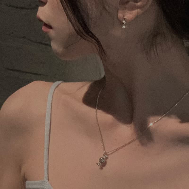 Candy Silhouette Necklace with Italian Chain in 925 Sterling Silver