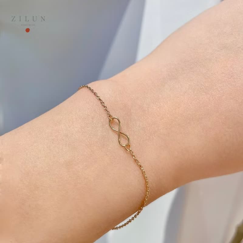 │簡約│迷你無限 • 高質感極細 • 手鍊• 美國14K注金• 14kgf