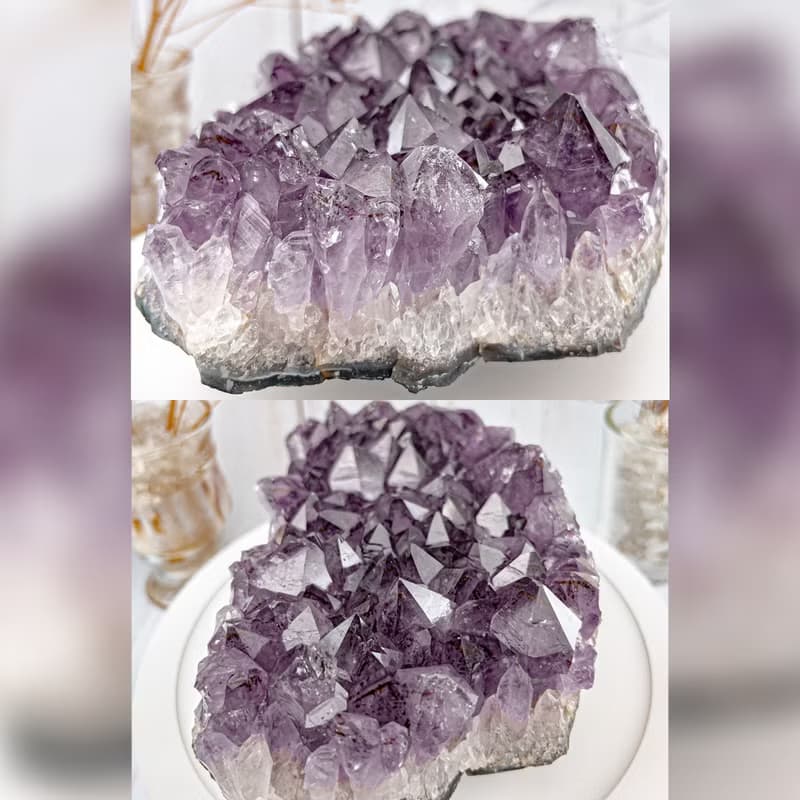 【塔山紫鈦晶簇】紫水晶簇擺件 風水辦公室小物